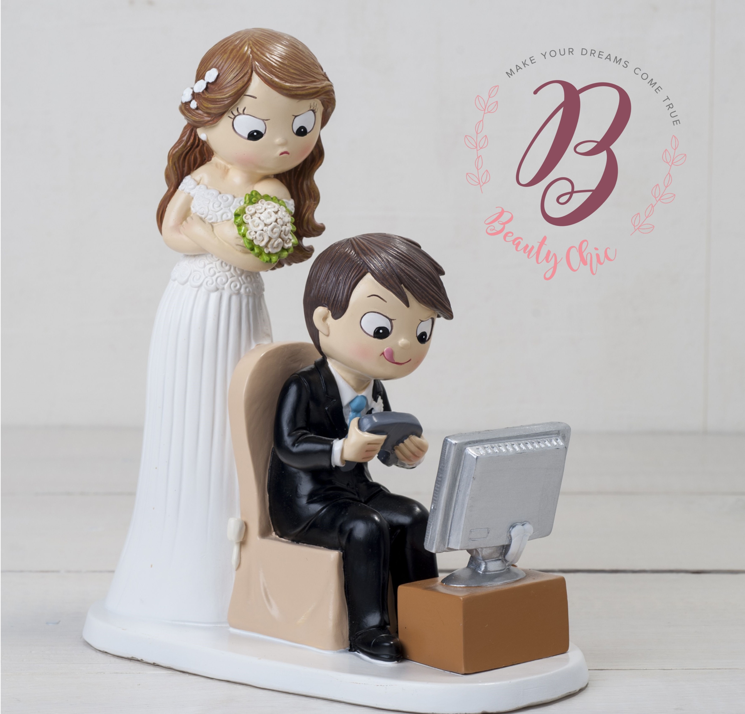Topo personalizado para bolo de casamento, noiva e noivo, leitura  personalizada para bolo, brinquedo de casamento, topo para bolo, vídeo de  jogos
