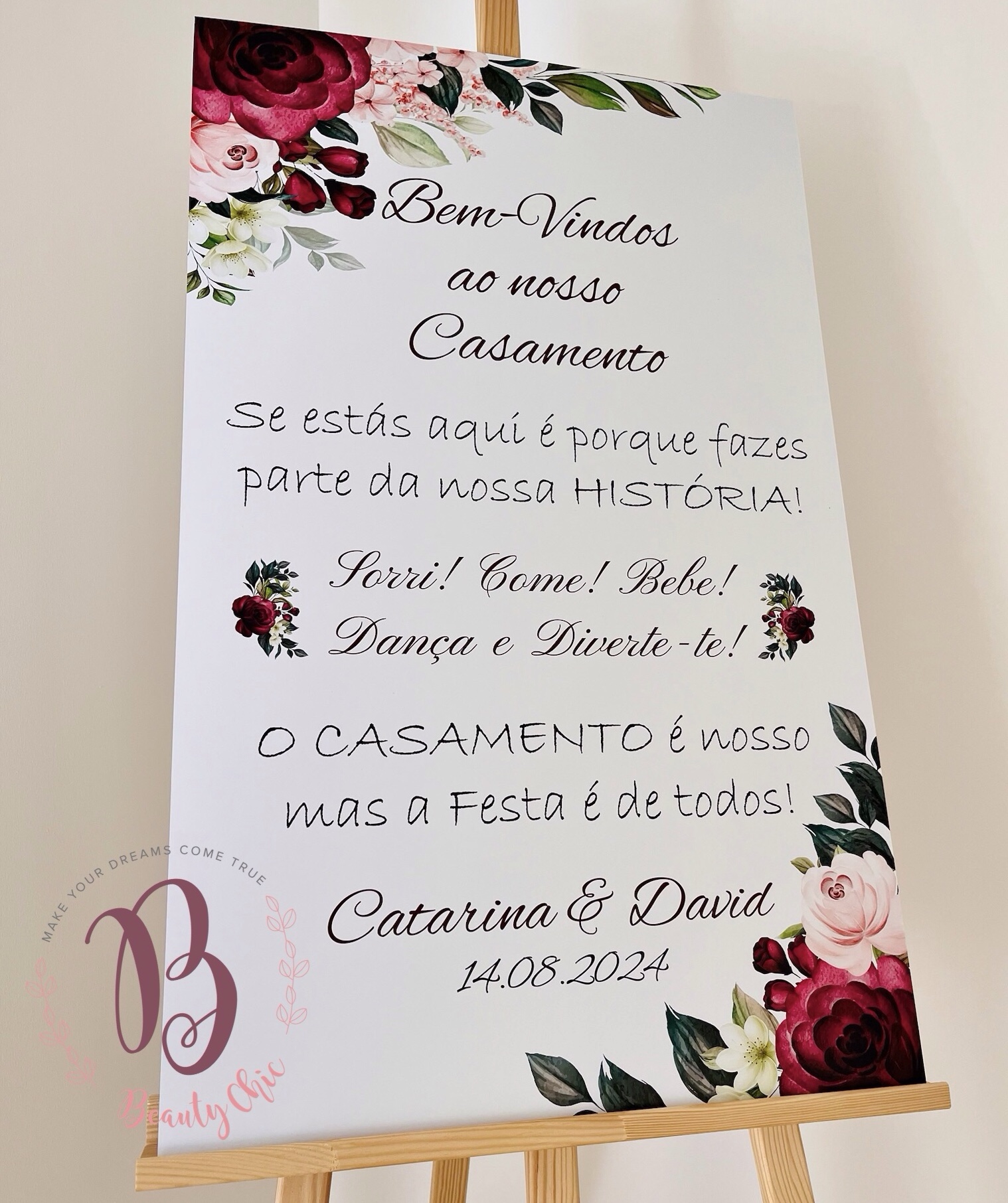 Placa de Boas-vindas PVC Vertical