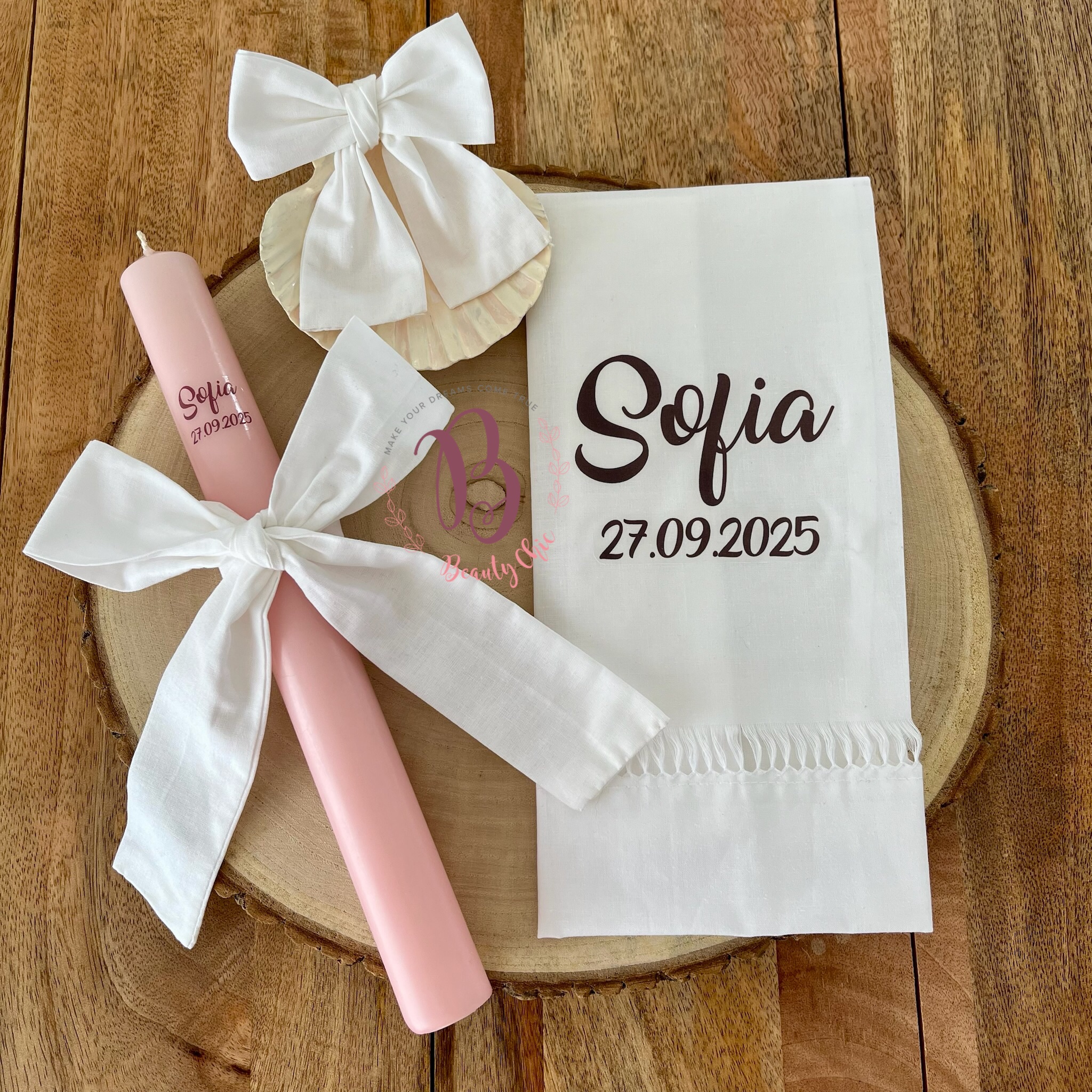 Conjunto Batismo "Vela rosa"