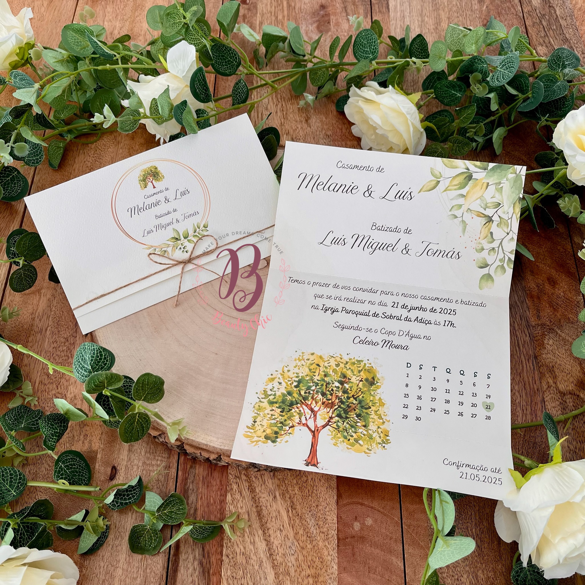 Convite Casamento Árvore da Vida "Aguarela"