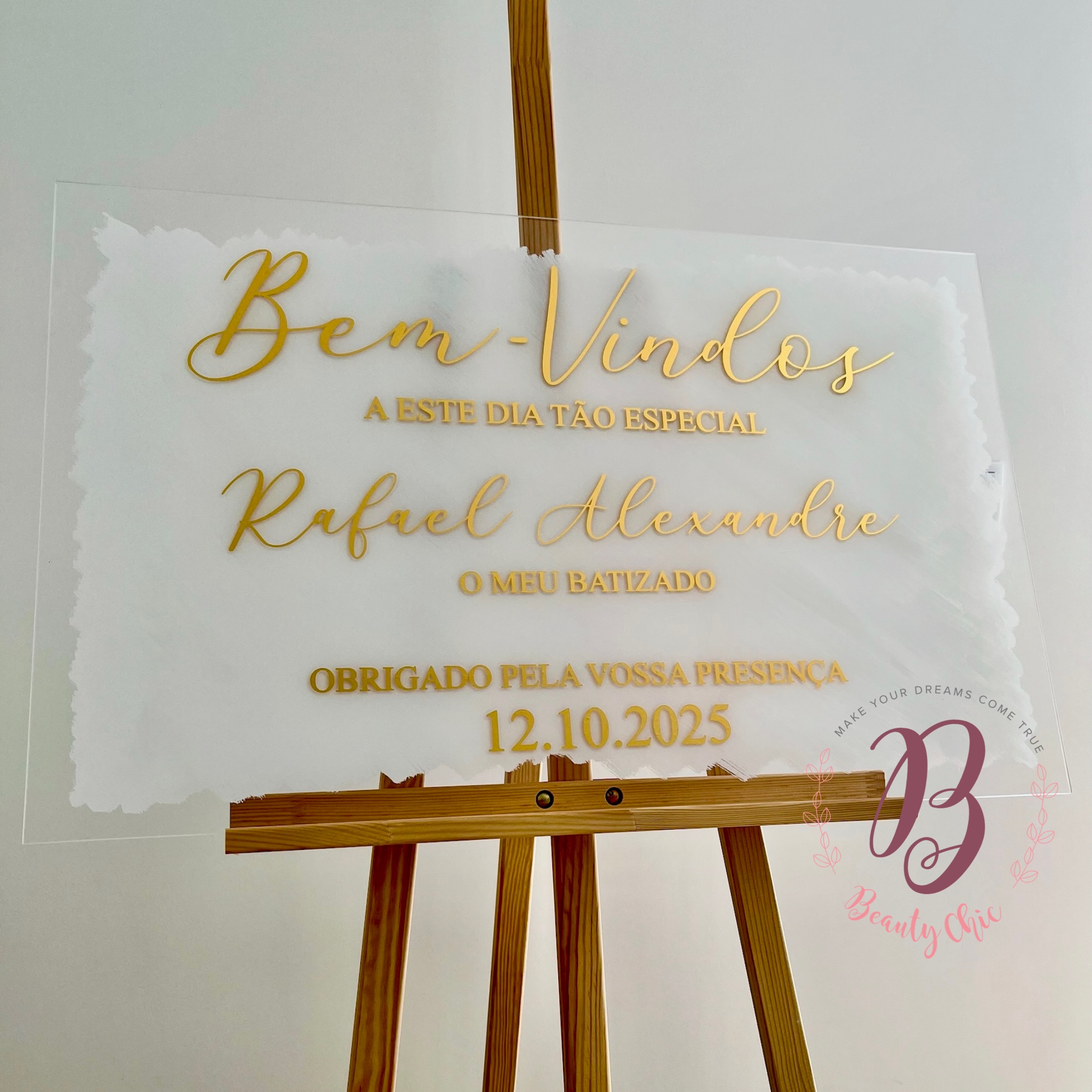 Placa de Acrílico c/ fundo Branco II